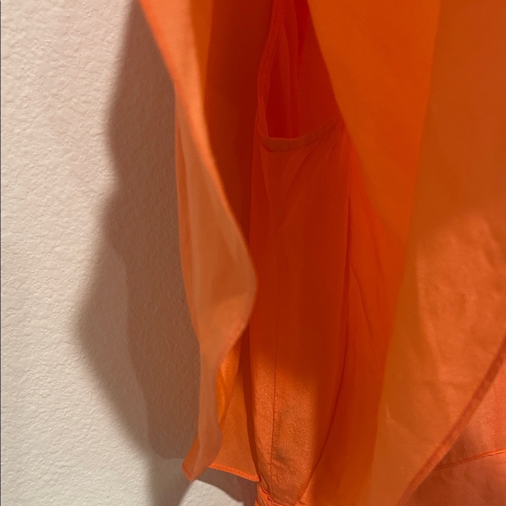 Bebe Vibrant Orange Button-Down Blouse - image 4